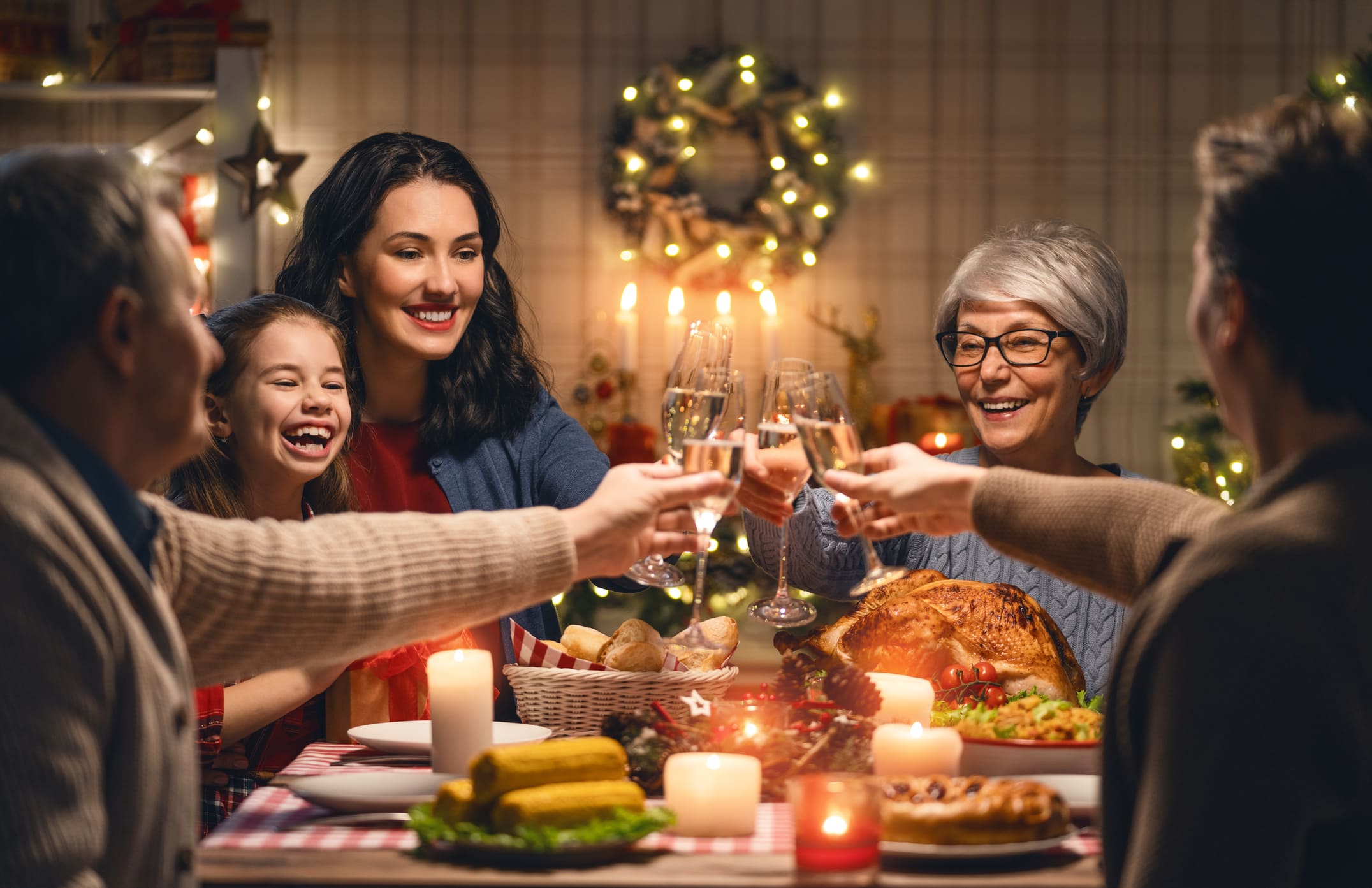 Familia reunida por Navidad